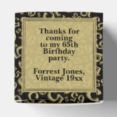 65誕生日金ゴールド/黒コラージパターン フェイバーボックス (上部)