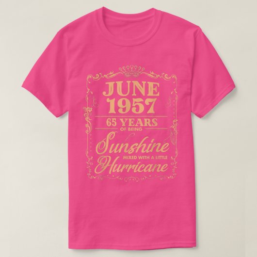 65誕生日6月の彼への贈り生まれ物 Tシャツ (デザイン正面)