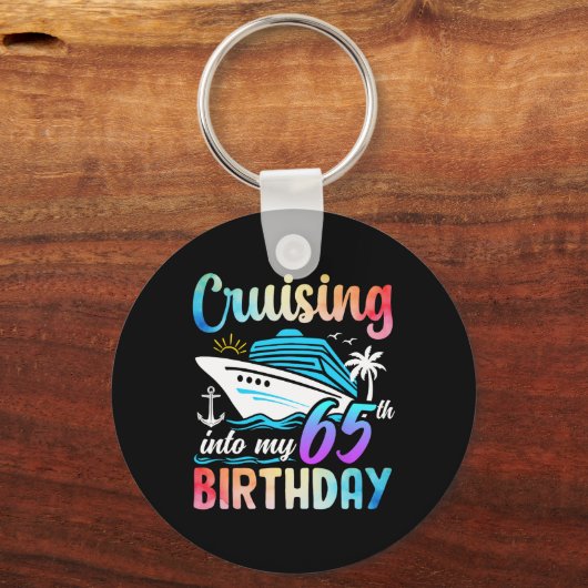 65誕生日65歳の誕生日にクルージング キーホルダー (正面)