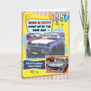 65誕生日!うわー、この1957ポンティアックと同じ年齢 カード