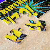 65誕生日:おもしろい、お祝カラフルい花火 ジグソーパズル (側面)