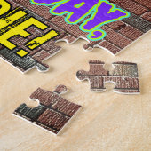 65誕生日~おもしろい、アーバングラフィティインスパイアルック ジグソーパズル (側面)