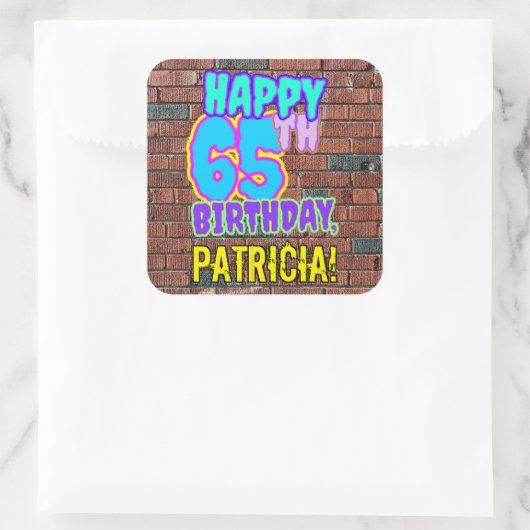 65誕生日-おもしろい、アーバングラフィティインスパイアルック スクエアシール (バッグ)