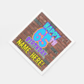 65誕生日～おもしろい、アーバングラフィティインスパイアルック スタンダードランチョンナプキン (角)