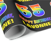 65誕生日:はっきりした,おもしろい,シンプル虹, 65 ラッピングペーパー (ロールコーナー)