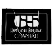 65誕生日～アールデコインスパイア見る"65" +名前 ラージペーパーバッグ (裏面)