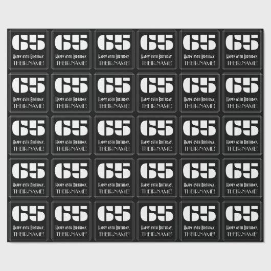 65誕生日:アールデコ刺激を受けたの検索「65」と名前 ラッピングペーパー (シーム)
