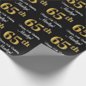 65誕生日:エレガント豪華なフェイク金ゴールドルック# ラッピングペーパー (角)