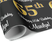 65誕生日:エレガント豪華なフェイク金ゴールドルック# ラッピングペーパー (ロールコーナー)