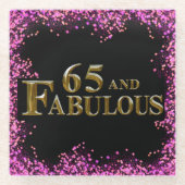 65誕生日 ガラスコースター (正面)