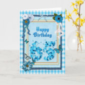 65誕生日(スクラップブック効果) カード (黄色い花)