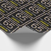 65誕生日:フローラ花数名前をカスタムする ラッピングペーパー (角)