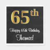 65誕生日~ラグジュアリーエレガントなフェイク金ゴールドルック# スタンダードランチョンナプキン (正面)
