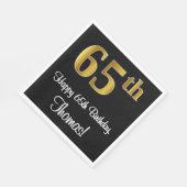 65誕生日~ラグジュアリーエレガントなフェイク金ゴールドルック# スタンダードランチョンナプキン (角)