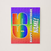 65誕生日— 数々の – 色のレインボーパターン「65」 ジグソーパズル (縦)