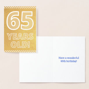 65誕生日:「65はっきりした歳！」 金箔カード 箔カード