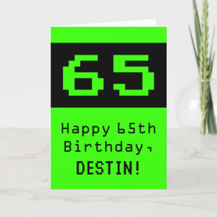 65誕生日:Nerdy / オタク系のスタイル「65」と名前 カード