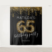 65誕生日Leopard Printフォトバックグラウンド タペストリー (正面)