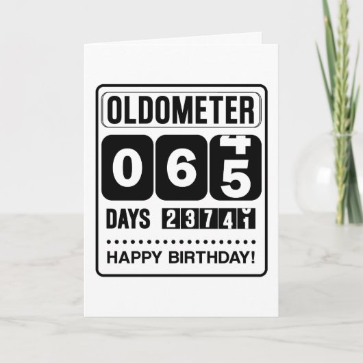 65誕生日OLDOMETERカード サンキューカード (正面)