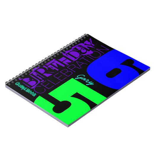 65誕生祝いポップ・アートのカスタムゲストブック ノートブック (左側)