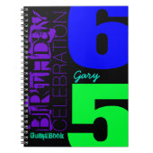 65誕生祝いポップ・アートのカスタムゲストブック ノートブック (正面)