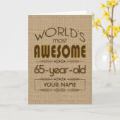 65誕生祝いワールド最高のファブラス カード (黄色い花)