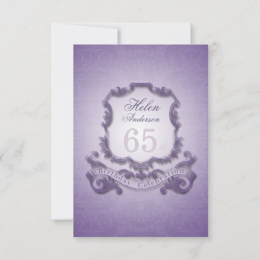 65誕生祝いヴィンテージフレーム招待状 招待状 (正面)