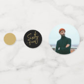 65金ゴールド黒番モダン65歳の誕生日パーティー コンフェッティ (裏面)