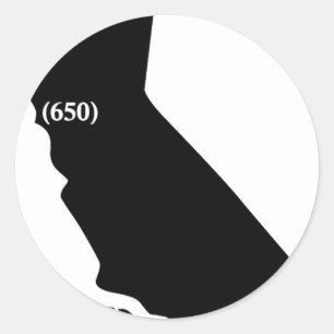 650市外局番のTシャツ、湾区域、カリフォルニア ラウンドシール