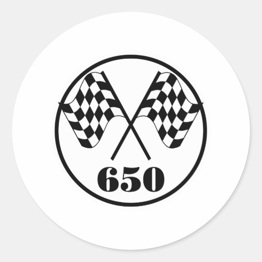 650市松模様にフラグ ラウンドシール (正面)