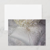6538-ヴェールに結婚指輪が付いたリングベアラーのクッション 招待状 (正面/裏面)