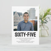 65 65誕生日はっきりした型写真 招待状 (スタンド正面)
