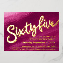 65 65誕生日金ゴールド赤ピンクの写真