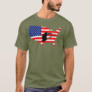 65 Creedmoorアメリカ国旗2A LRP射撃、 発砲止まり Tシャツ