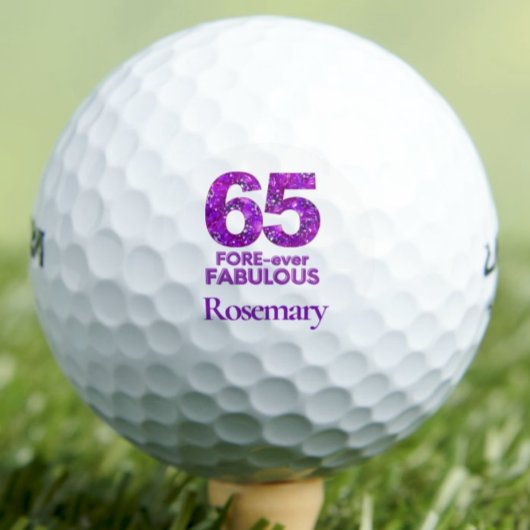 65 FORE-ever素晴らしいママの贈り物 – 紫のグリッター ゴルフボール
