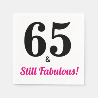 65 & Still Faborous Birthday Party紙ナプキンス スタンダードカクテルナプキン