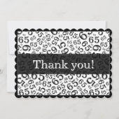 65 "Thank you!" Black/White Number Pattern サンキューカード (正面)