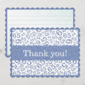 65 "Thank you!" Blue/White Number Pattern サンキューカード (正面/裏面)