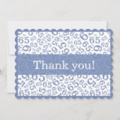 65 "Thank you!" Blue/White Number Pattern サンキューカード (正面)