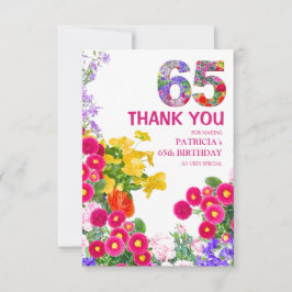 65 Years Elegant Garden Floral – 65th Birthday サンキューカード