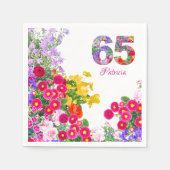 65 Years Elegant Garden Floral – 65th Birthday スタンダードカクテルナプキン (正面)
