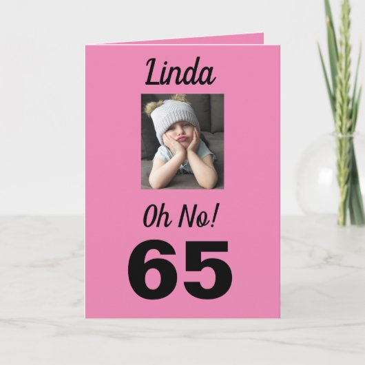 65thああー!誕生日おもしろいの不機嫌な少女 カード (正面)