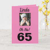 65thああー!誕生日おもしろいの不機嫌な少女 カード (黄色い花)