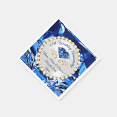 65thアニバーサリーナプキンス,サフ素晴らしァイアデザイン スタンダードカクテルナプキン (角)