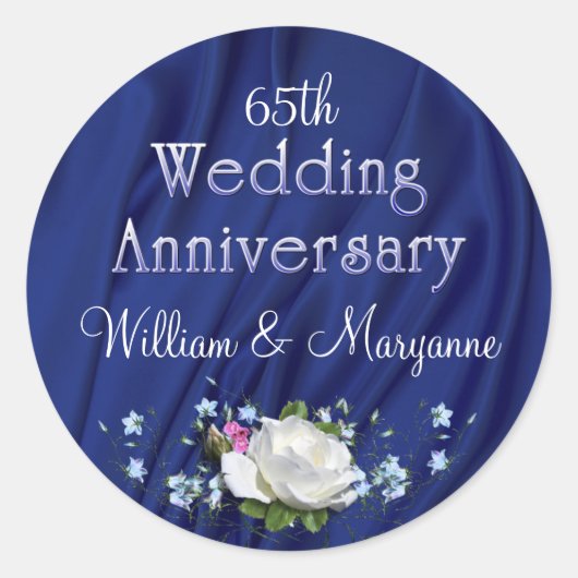 65thカスタムホワイトローズ周年記念パーティー ラウンドシール (正面)