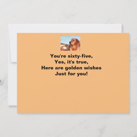 65thゴールデンイヤーズゴールデンレトリバーおもしろい誕生日 カード (裏面)