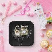 65thバースデーパーティースパーカーズオンブラック ペーパープレート (パーティー)