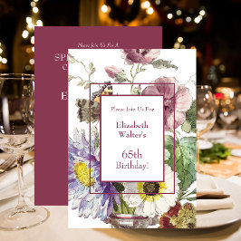 65thバースデーパーティーフローラ 招待状