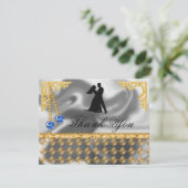 65thバースデーパーティーブルーハートジェムサンキュー サンキューカード (スタンド正面)