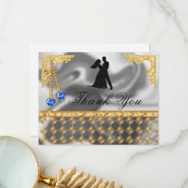 65thバースデーパーティーブルーハートジェムサンキュー サンキューカード